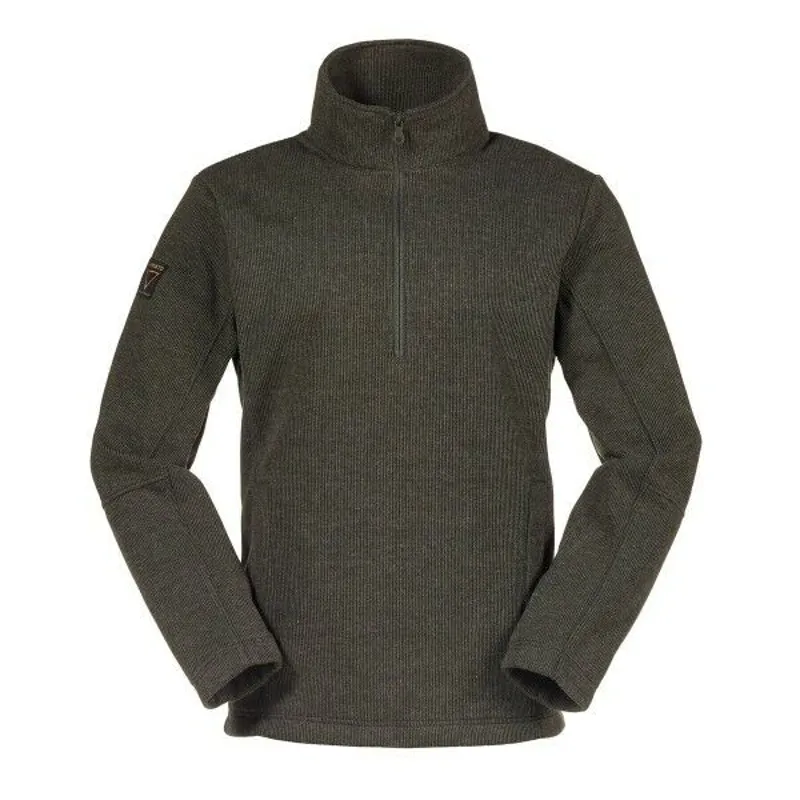 Musto Tech Wool Forest Green Half Zip Fleece